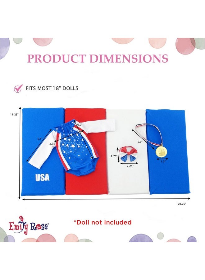 Emily Rose Emily Rose 18 Inch Doll Clothes Gymnastics Sports Outfit Accessories with Medal and Face Stickers, Gymnast Toy | Doll NOT Included | USA Business | Compatible with 18" American Girl Dolls  - Image 5