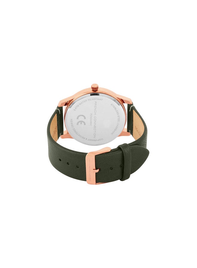 French Connection 43mm Men's Quartz Watch with Green Dial - Image 3