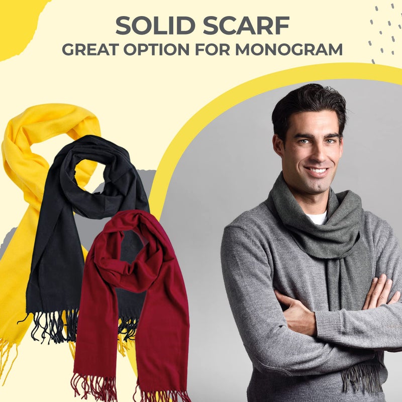 Plum Feathers Winter Scarf Shawl with Cashmere Feel - Rich Solid Colors Winter Scarves and Wraps 72" x 12" (Red) - Image 3