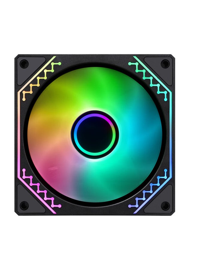 Play Jia Wanjiajingjing Fourth Generation Argb Black Forward Airflow Fan, Case Cooling 12cm Fan, Rgb Synchronization, 5v 3-pin Argb Pwm Temperature Control Speed Adjustment - Image 2