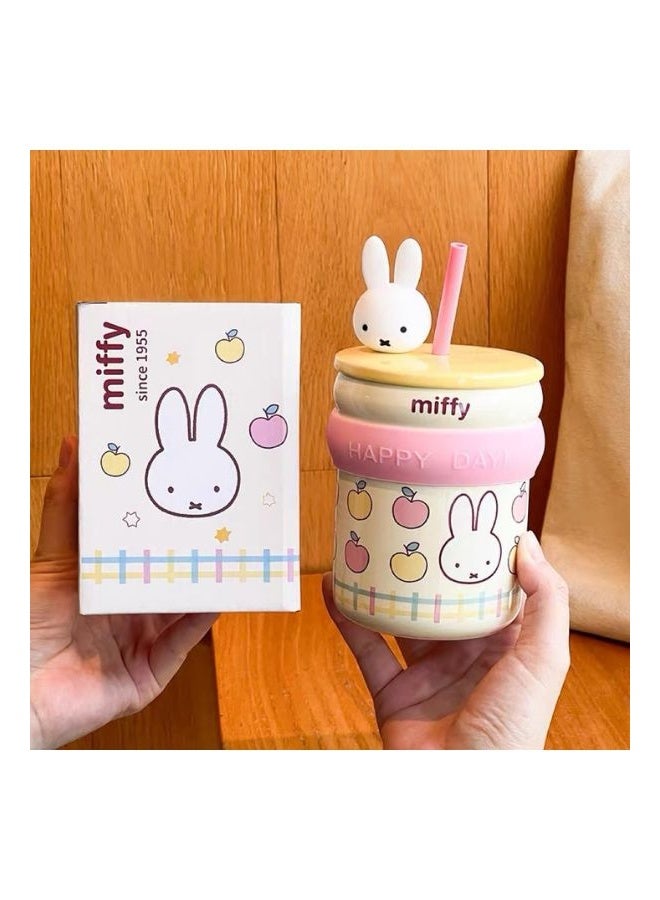Miffy Kawaii Miffy Rabbit Ceramic Mug 450ml – Cute Cartoon Coffee & Tea Cup for Daily Use - Image 1