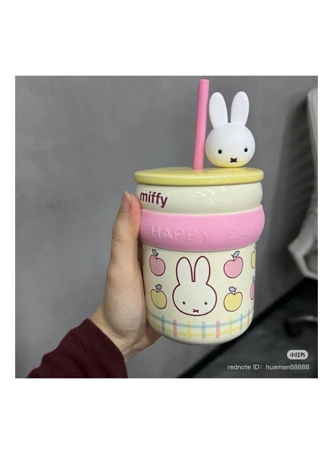 Miffy Kawaii Miffy Rabbit Ceramic Mug 450ml – Cute Cartoon Coffee & Tea Cup for Daily Use - Image 2