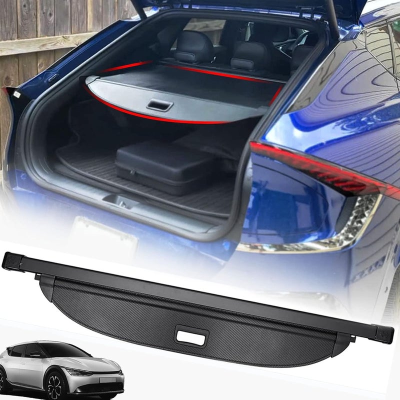 Volcaner Retractable Cargo Cover for 2022 Kia EV6 - Waterproof Trunk Organizer with Privacy Shield - Image 1