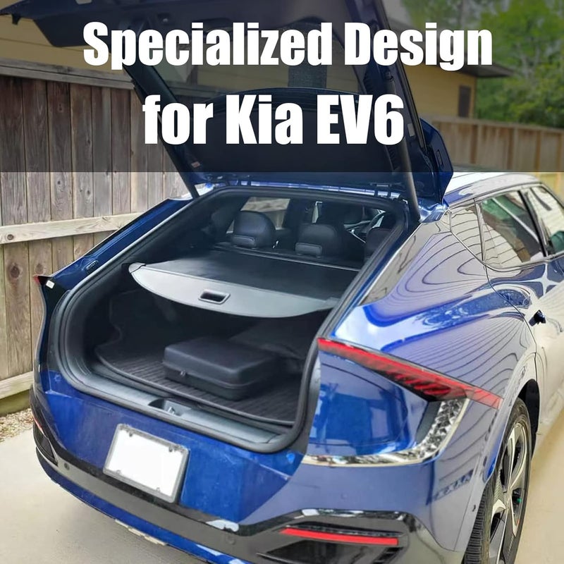 Volcaner Retractable Cargo Cover for 2022 Kia EV6 - Waterproof Trunk Organizer with Privacy Shield - Image 2
