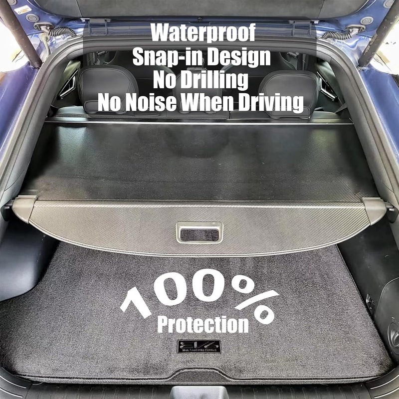 Volcaner Retractable Cargo Cover for 2022 Kia EV6 - Waterproof Trunk Organizer with Privacy Shield - Image 5