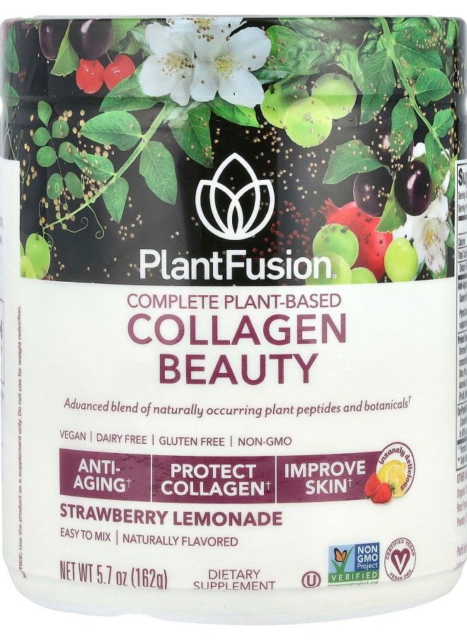 PlantFusion - Complete Plant Based Collagen Beauty Strawberry Lemonade 5.7 oz (162 g) - Image 1