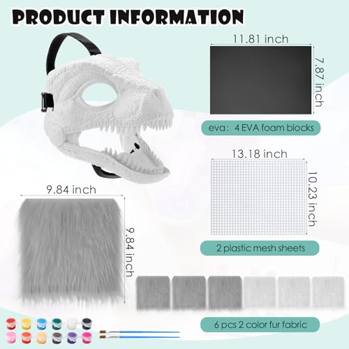 Seenelling طقم قناع ديناصور 13 قطعة DIY من البلاستيك الصلب - Image 2