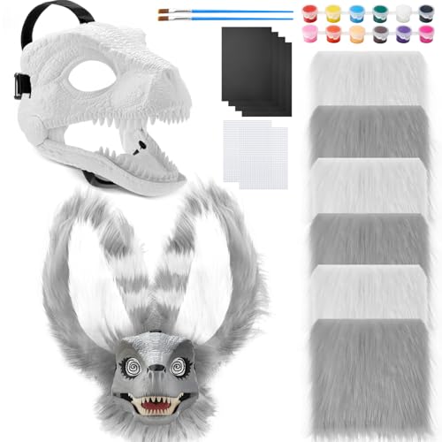 Seenelling طقم قناع ديناصور 13 قطعة DIY من البلاستيك الصلب - Image 1