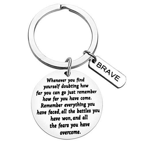 Baipilu Encourage Keychain Cancer Survivor Gift Recovery Key Chain for Women Men You Have Faced,All The Battles You Have Won,And All The Fears You Have Overcome Post Surgery Gifts - Image 1