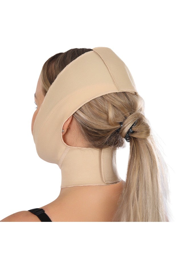Sedra Shapely Medical face and chin support belt for tightening the double chin and reducing sagging; post-operative compression belt for jaw support and facial contouring; beige - Image 3