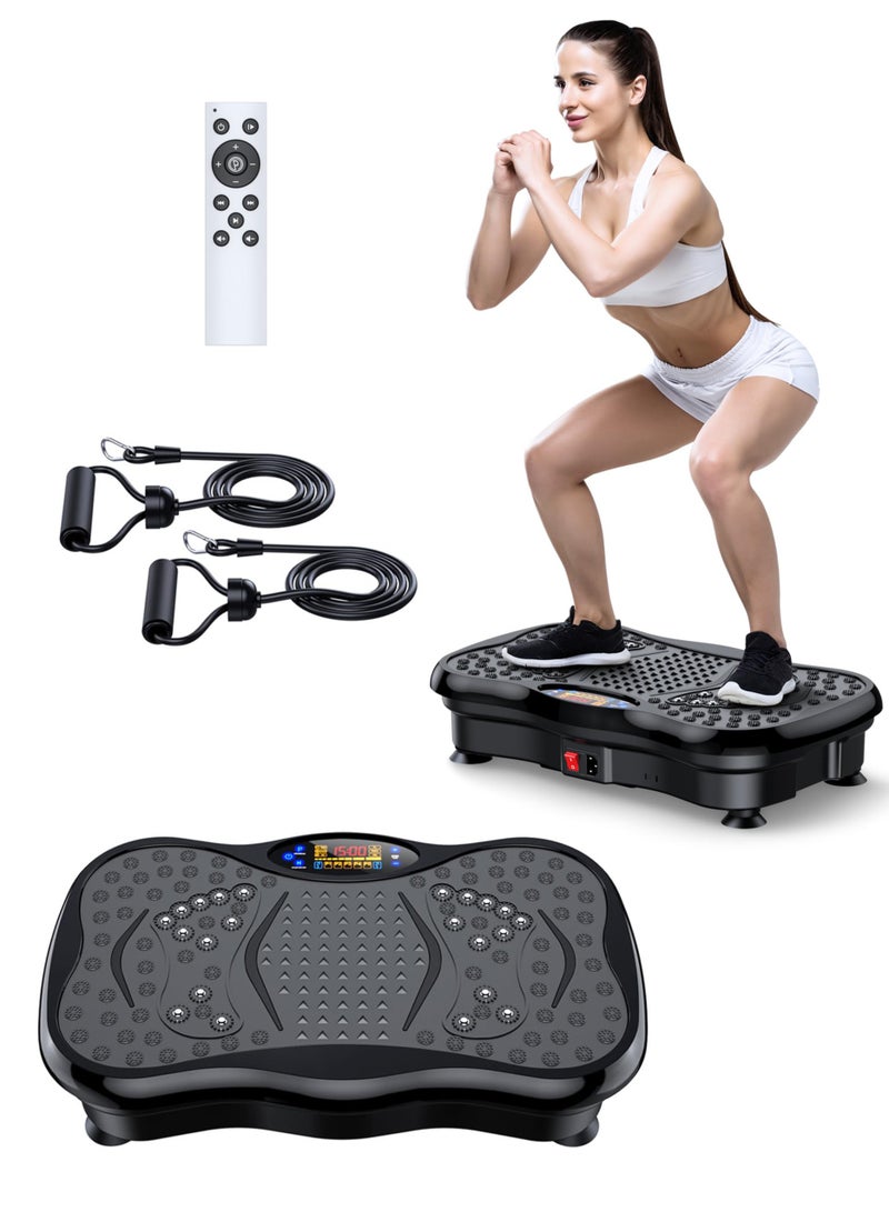 Jourvent Vibration Plate Exercise Machine, Full-Body Slimming & Fat Burning Platform, 150kg Load Bearing – Bluetooth Music, Remote Control & 2 Resistance Bands - Image 1