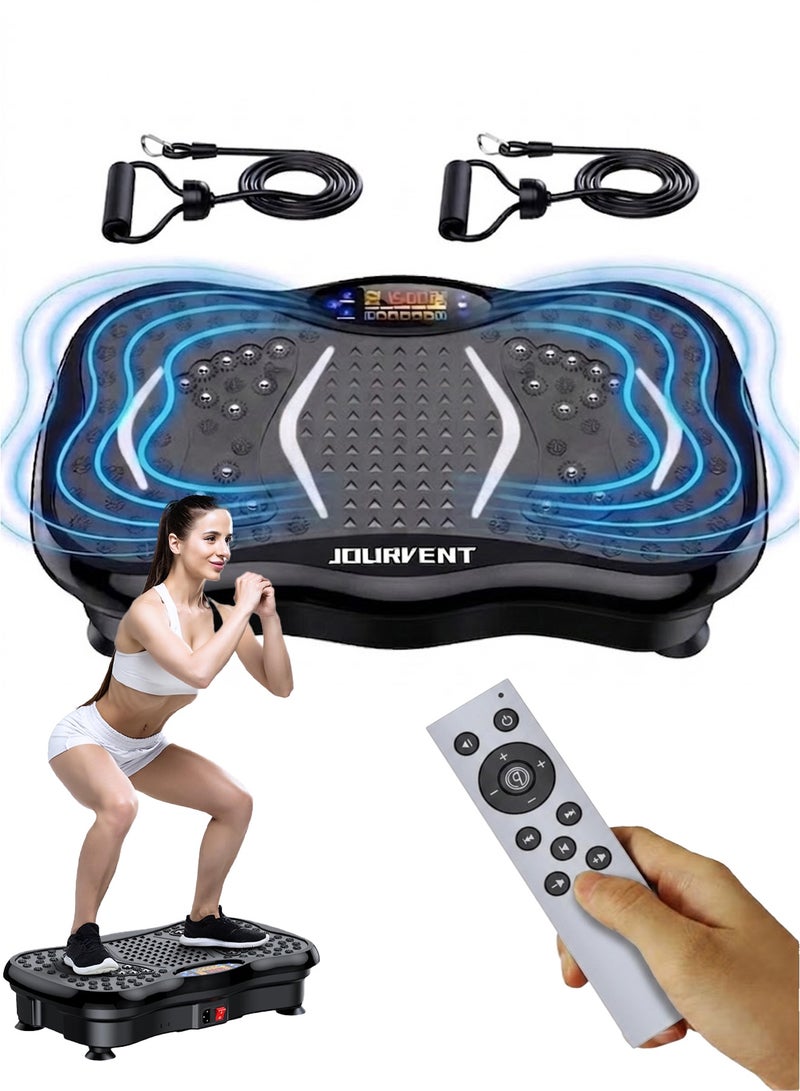 Jourvent Vibration Plate Exercise Machine, Full-Body Slimming & Fat Burning Platform, 150kg Load Bearing – Bluetooth Music, Remote Control & 2 Resistance Bands - Image 1