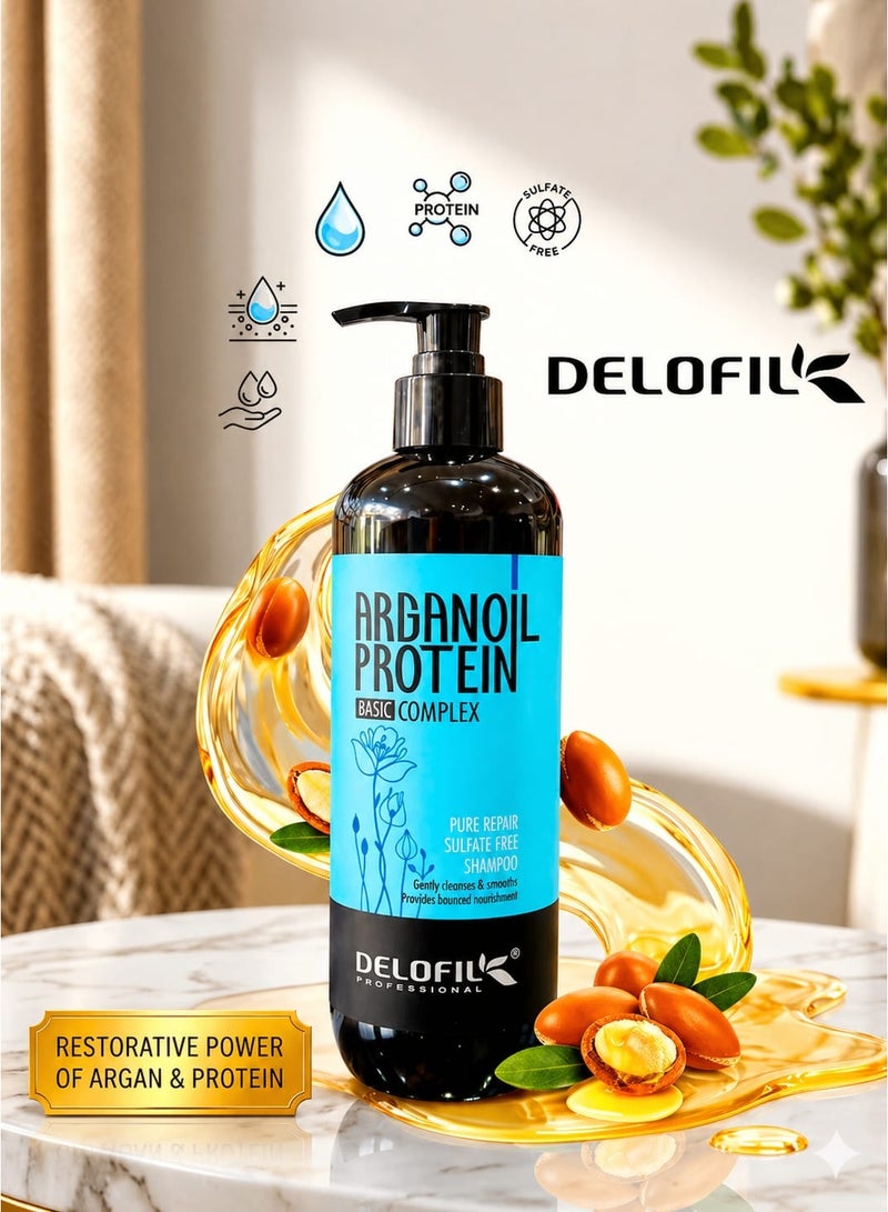 DELOFIL Argan Protein Hair Care Set  Shampoo 800ml  Conditioner 800ml to Repair Damaged  Dry and Dyed hair. - Image 2