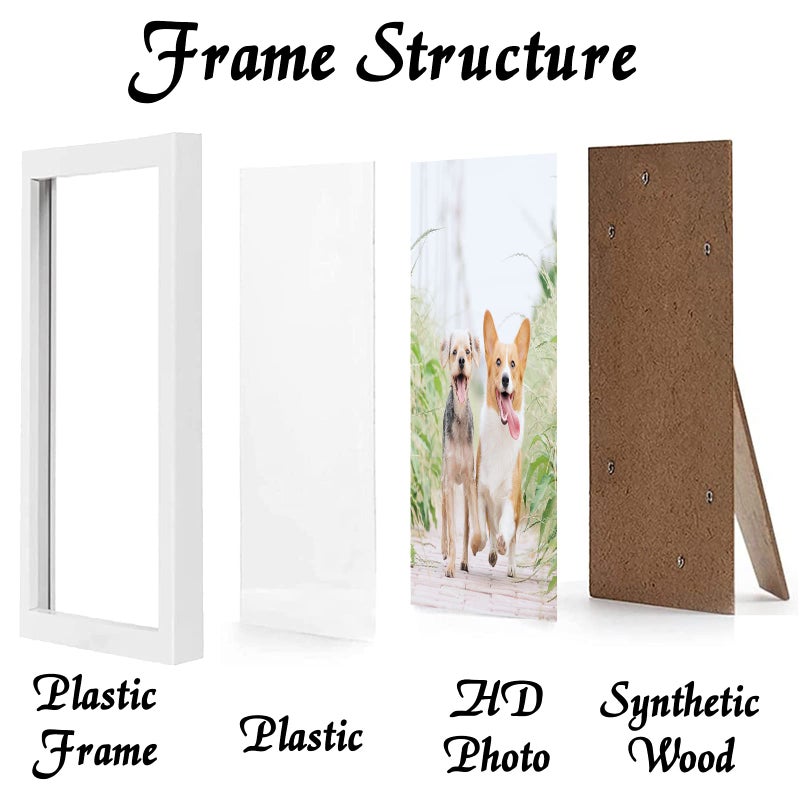 icariery White 8x12 Picture Frame Set of 2  High Transparent Picture Frames for 8 x 12 Photo Canvas Collage Poster Certificate Wall Gallery Horizontal Vertical 8 By 12 - Image 2