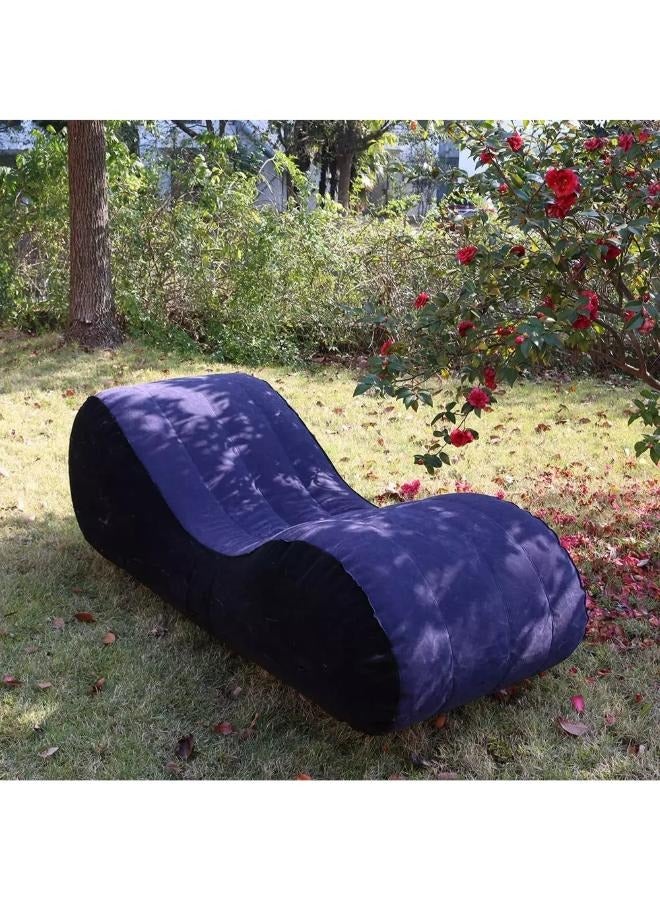 Lounge Chair Yoga Chaise Lounge Inflatable Sofa Deck Chair with Air Pump  - Image 5