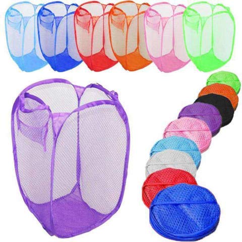 Kitchwish Nylon Mesh Laundry Basket 20 Ltr Multicolor Pack of 3 - Image 3