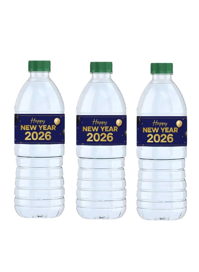 PRINTSHOP4ME New Year's Water Bottle Sticker Labels - Set of 20 Pcs - Cheers To New Beginnings - New Year’s Eve Party Supplies - Image 1