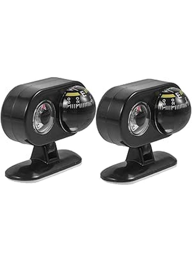 2Pcs Adjustable Dashboard Compass Ball with Thermometer for Car Truck Motorcycle Boat Navigation - Image 1