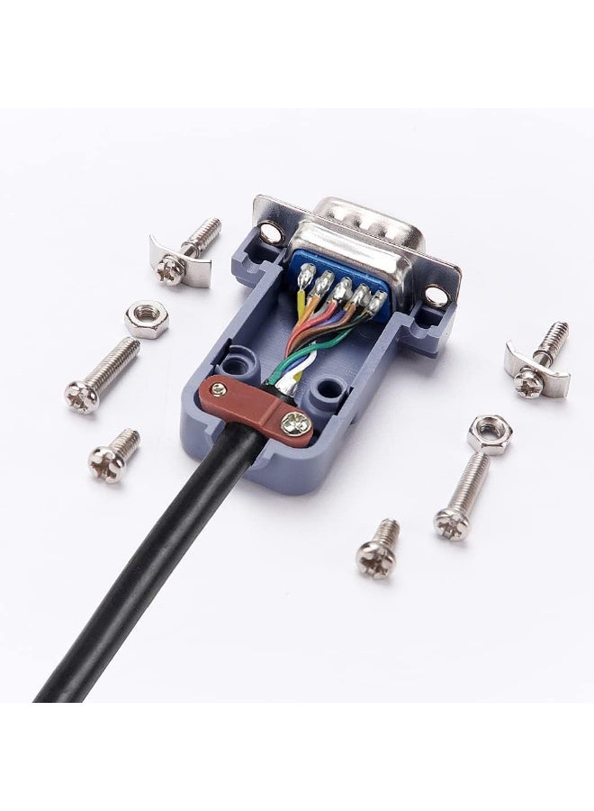 melfi DB9 Pin D-SUB Solder Cup Connectors – Tin-Plated Housing with Lightweight Gray Plastic Hoods, Individually Bagged for Quick Assembly & Secure Connections (2pcs Male & Female Connector) - Image 5