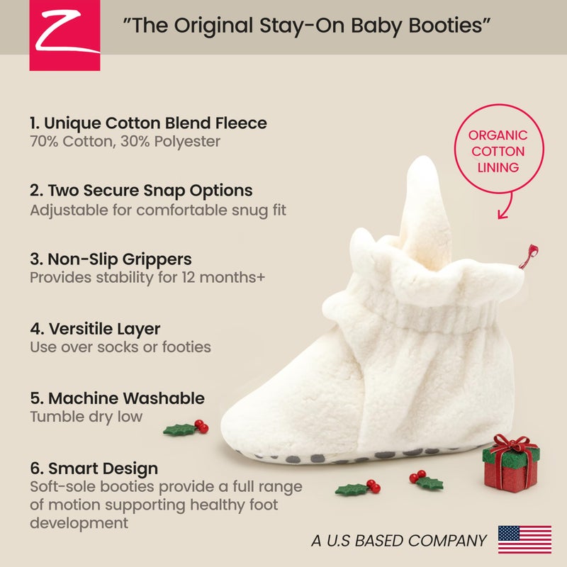 Zutano Unisex-Baby Newborn Cozie Fleece Bootie, Cream, 3 Months - Image 3