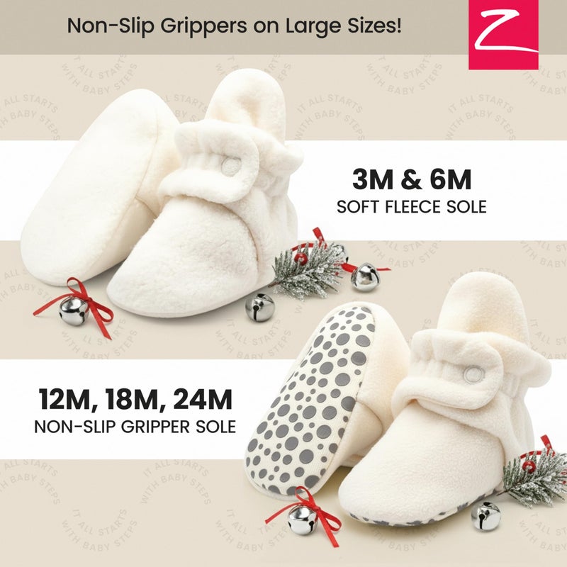 Zutano Unisex-Baby Newborn Cozie Fleece Bootie, Cream, 3 Months - Image 2