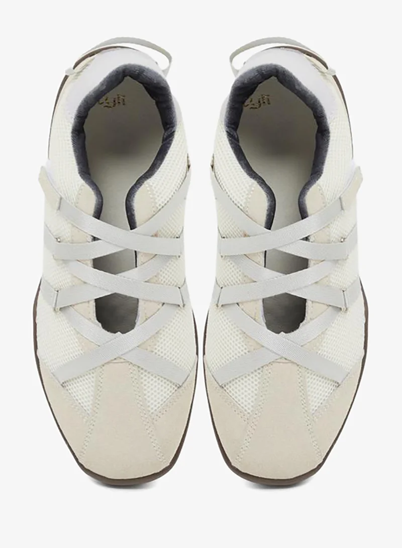 Styli  Cream Mesh Panel Velcro Detail Sneakers for Women | Best Price UAE