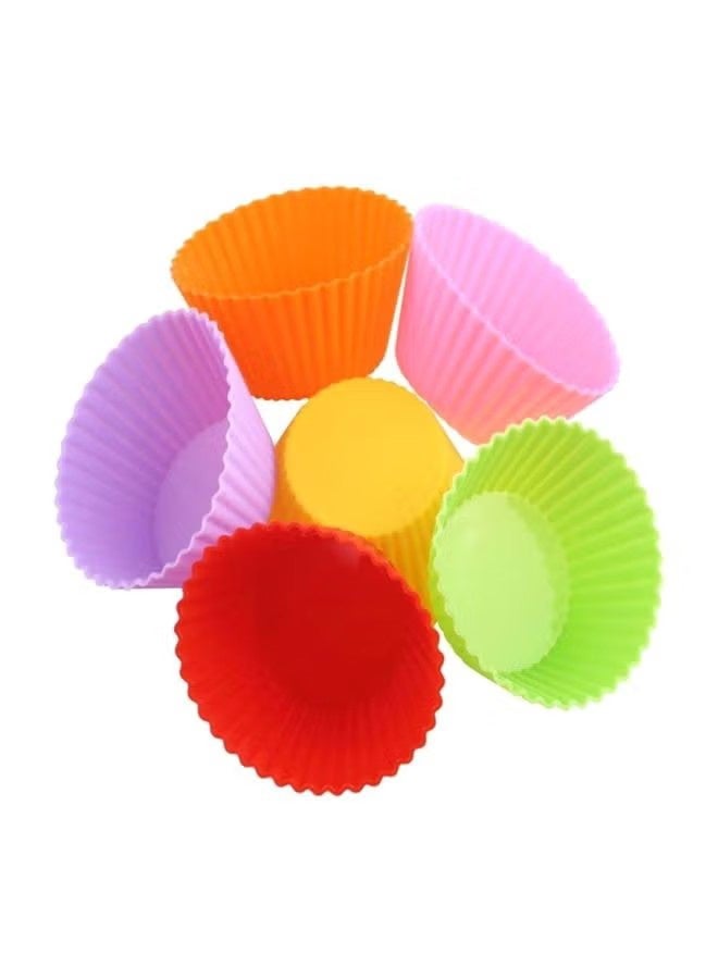 واي جيه قالب بطانة كعك الشوكولاتة من السيليكون 12 قطعة بألوان متعددة - Image 2