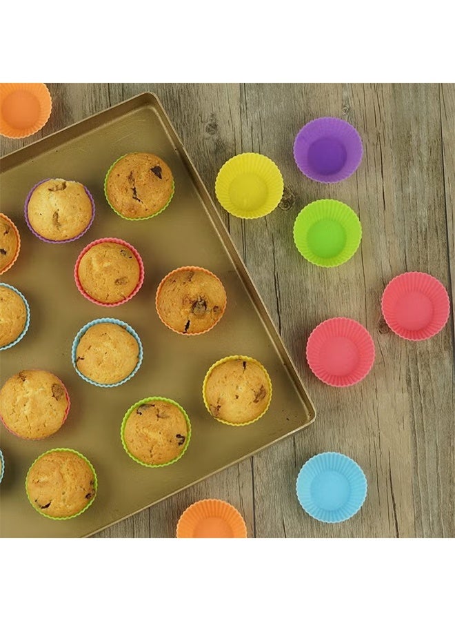 واي جيه قالب بطانة كعك الشوكولاتة من السيليكون 12 قطعة بألوان متعددة - Image 5