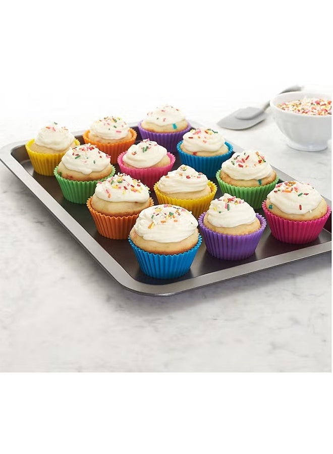 واي جيه قالب بطانة كعك الشوكولاتة من السيليكون 12 قطعة بألوان متعددة - Image 4