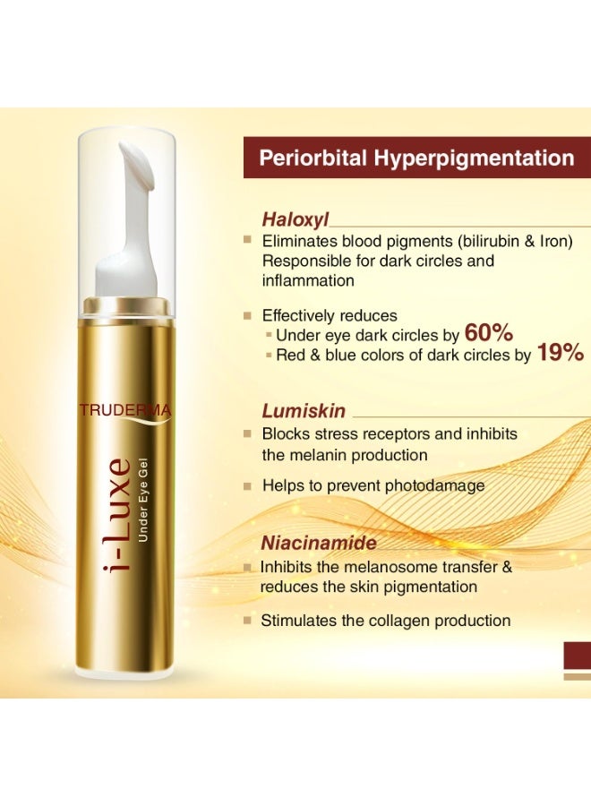 REGALIZ Truderma i-Luxe Under Eye Gel | Reduces Dark Circles, Puffiness, Crow's Feet & Fine Lines | Hydrating & Anti-Aging Formula | 15ml - Image 4