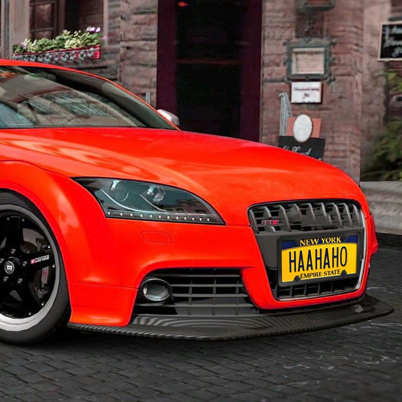 Aootf Front License Plate Mounting Kit- License Plate Bracket & Black Aluminum Car Tag Holder Cover Fit No Drilling Hole Front Bumper, Universal Adapter for US Vehicle Trailer Truck, with Screws Caps - Image 5