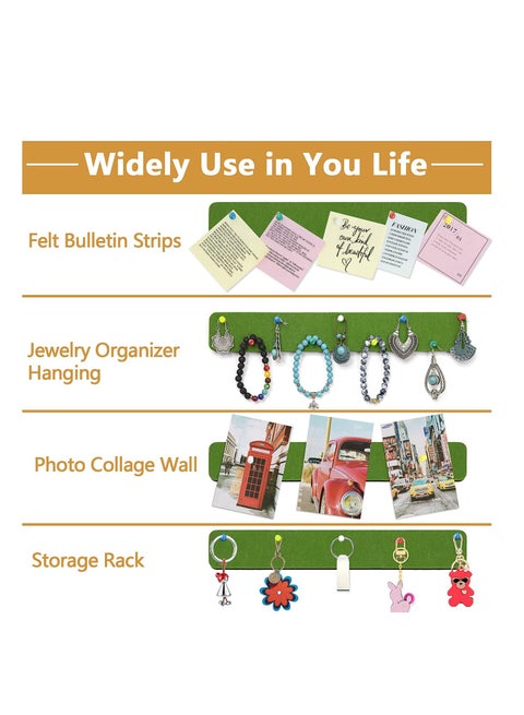 Cork Board DOMUUH Felt Pin Board Bar Strips, Bulletin Board For