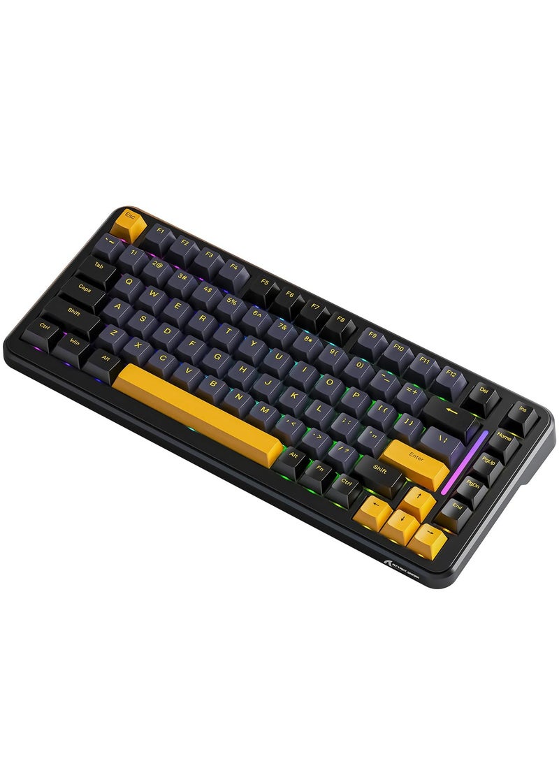Attack Shark - M86 83 Keys Wireless Mechanical Keyboard, 75% Gasket Hot Swappable Custom Keyboard, Side Printed PBT Keycaps, RGB Backlit, Pre-lubed Switches, BT/2.4GHz/ Wired Mechanical Gaming Keyboard - Image 1