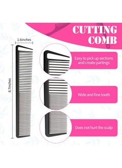 Patelai 2 Pieces Parting Comb And 6 Pieces Hair Clip Women Rat Tail Comb Cutting Comb With Wide And Fine Teeth Salon Hairdressing Hair Care Tools  - Image 4