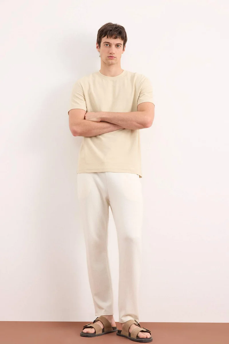 DeFacto Regular Fit Crew Neck Twill Short Sleeve T-Shirt
