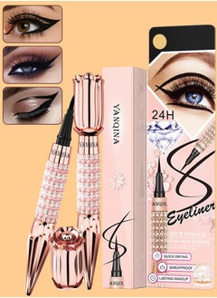 YANQINA Liquid Rich Color Makeup Eyeliner Pencil Black Eye Liner Pencils Eye Makeup Pen Eye Beauty Pens Eyeliner Liquid Pen Rhinestone Bronzing Eyeliner Pen Waterproof and Sweat Proof Eye Makeup Tool  - Image 1