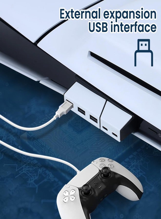 Raryars USB Hub for PS5 Slim & PS5 Pro USB Port Extender High-Speed Expansion Hub Extender PlayStation 5 Slim & PlayStation 5 Pro Adapter with 3 USB + 2 Type C Port(One Up to 10Gbps) - Image 5