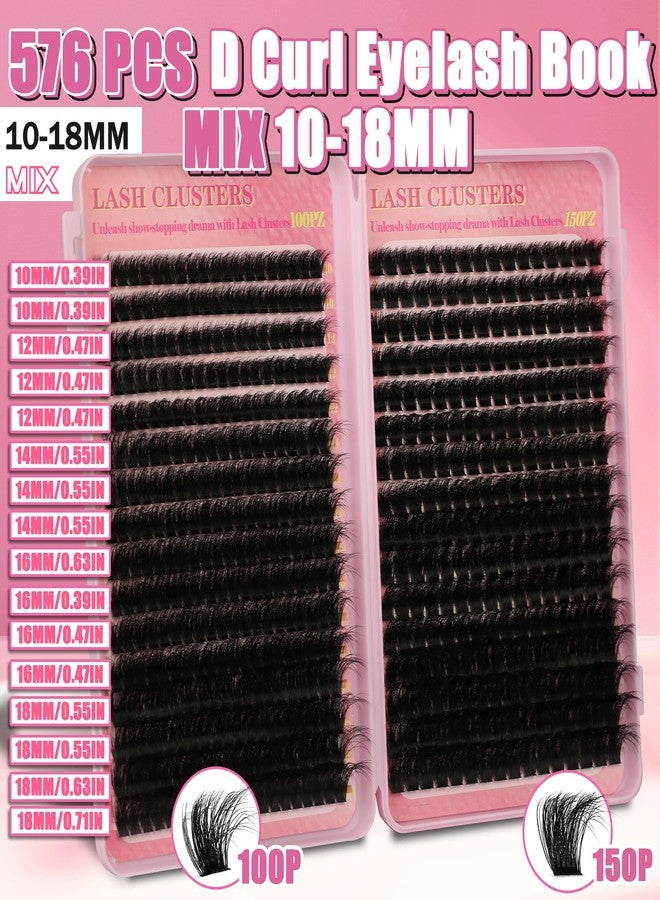 Gmagictobo Lash Clusters Kit 560Pcs Cluster Eyelash Extensions Volume 100D 150D Eyelash Clusters D Curl Lashes Clusters DIY Individual Lash Clusters Eyelash Glue Lash Tweezers - Image 5