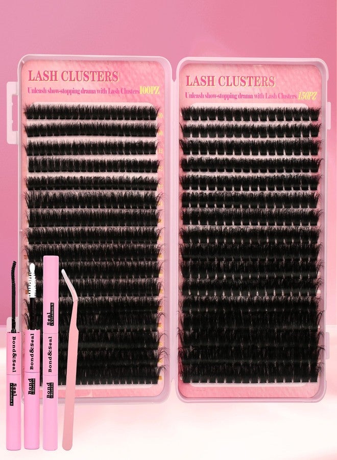 Gmagictobo Lash Clusters Kit 560Pcs Cluster Eyelash Extensions Volume 100D 150D Eyelash Clusters D Curl Lashes Clusters DIY Individual Lash Clusters Eyelash Glue Lash Tweezers - Image 1