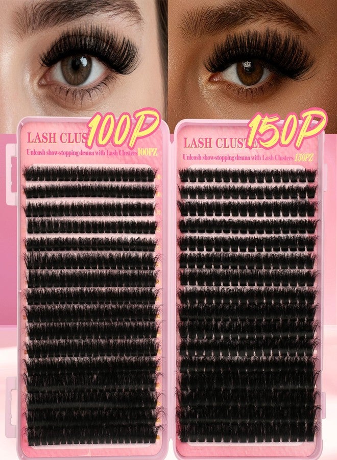 Gmagictobo Lash Clusters Kit 560Pcs Cluster Eyelash Extensions Volume 100D 150D Eyelash Clusters D Curl Lashes Clusters DIY Individual Lash Clusters Eyelash Glue Lash Tweezers - Image 2