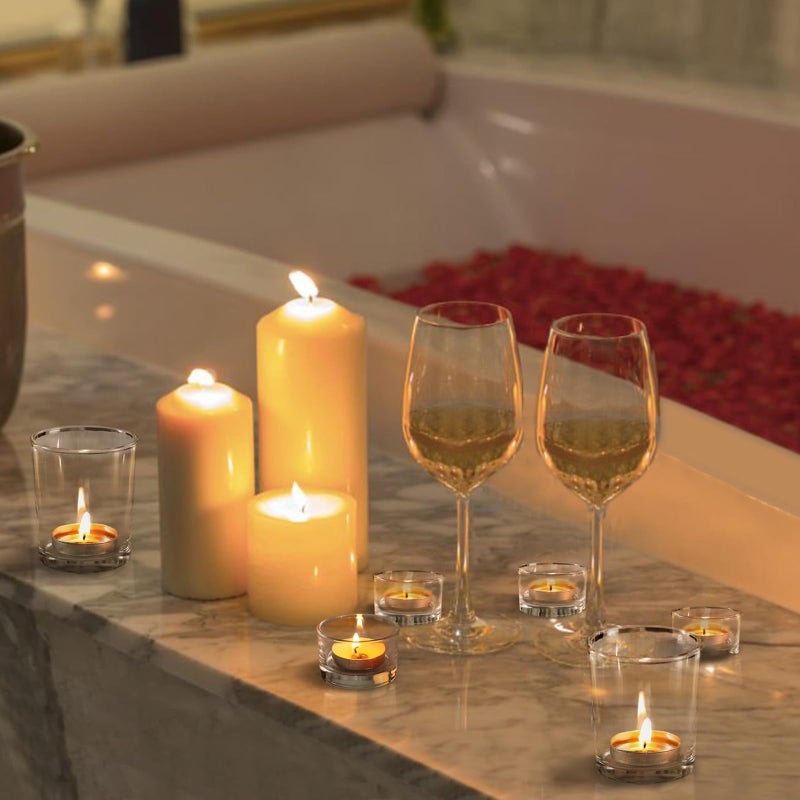 NITIME 36pcs Assorted Votive Candle Holders, Glass Candle Holder for Wedding Decor, Clear Tealight Candle Holder for Table Centerpiece, and Party Decor - Image 5