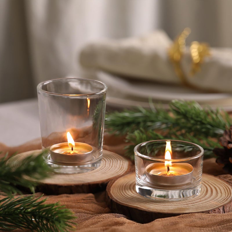 NITIME 36pcs Assorted Votive Candle Holders, Glass Candle Holder for Wedding Decor, Clear Tealight Candle Holder for Table Centerpiece, and Party Decor - Image 3