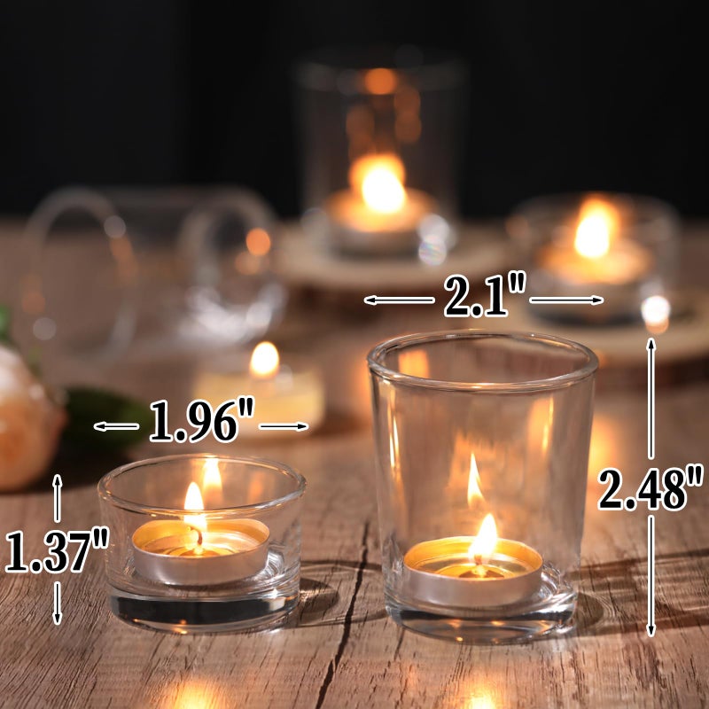 NITIME 36pcs Assorted Votive Candle Holders, Glass Candle Holder for Wedding Decor, Clear Tealight Candle Holder for Table Centerpiece, and Party Decor - Image 2