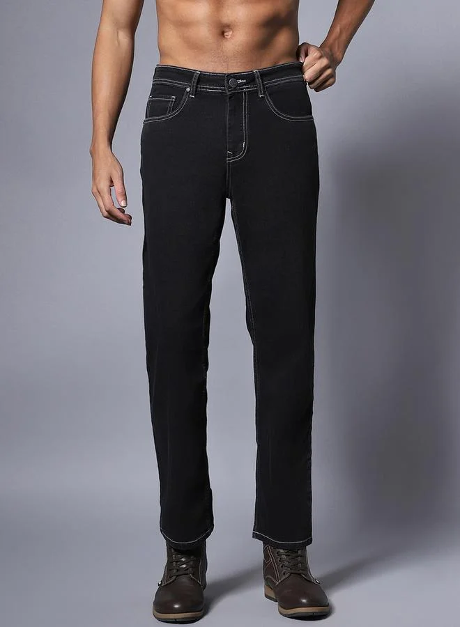هاي ستار Mid Rise Solid Relaxed Fit Jeans by Styli