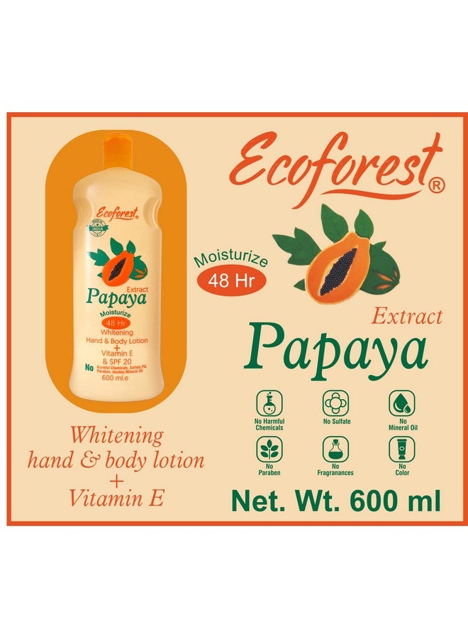 ECOFOREST Intensive care Advanced and Deep Moisture Nourishing Papaya Body Lotion | 600 ML - Image 2