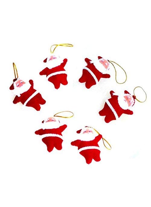 LB L B 12 pcs Chirstmas Tree Ornaments Xmas Tree hangings Ornaments Mini Santa for Christmas Tree Xmas Tree Decoration Item Mini Santa Red Color Santa  - Image 2