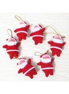 LB L B 12 pcs Chirstmas Tree Ornaments Xmas Tree hangings Ornaments Mini Santa for Christmas Tree Xmas Tree Decoration Item Mini Santa Red Color Santa  - Image 3