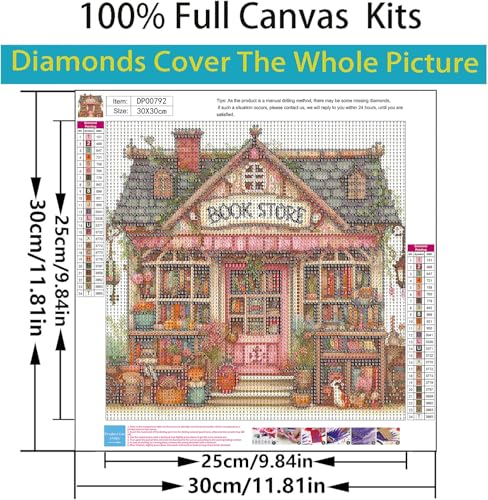 ARPADAMO Books Diamond Art Kits for Adults,5D Book House Diamond Painting DIY Animal Diamond Art Diamond Painting Kit for Adult,Round Full Drill Diamonds, Diamond Art Kits for Home Decor-12x12inch - Image 4