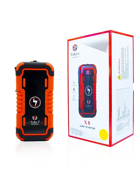 Toby’s X8 Powerful Jump Starter for Cars 8000mAh and 29.6WH with Wireless Power Bank For Electronic Devices