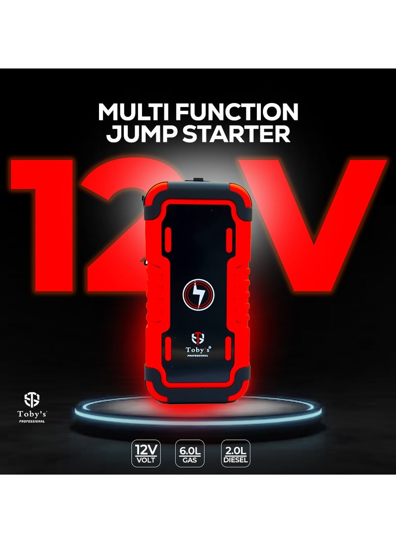 Toby's - Toby’s X8 Powerful Jump Starter for Cars 8000mAh and 29.6WH with Wireless Power Bank For Electronic Devices - Image 1